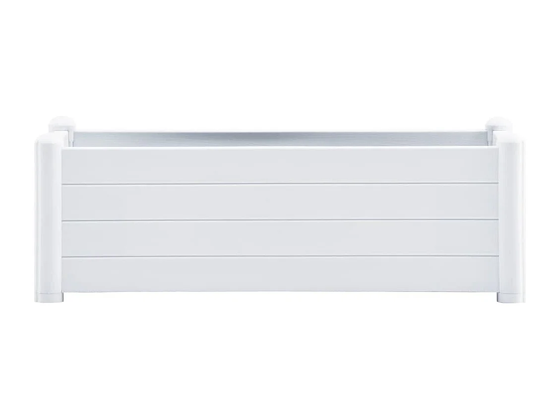 Canteiro elevado para jardim PP 100x43x35 cm branco