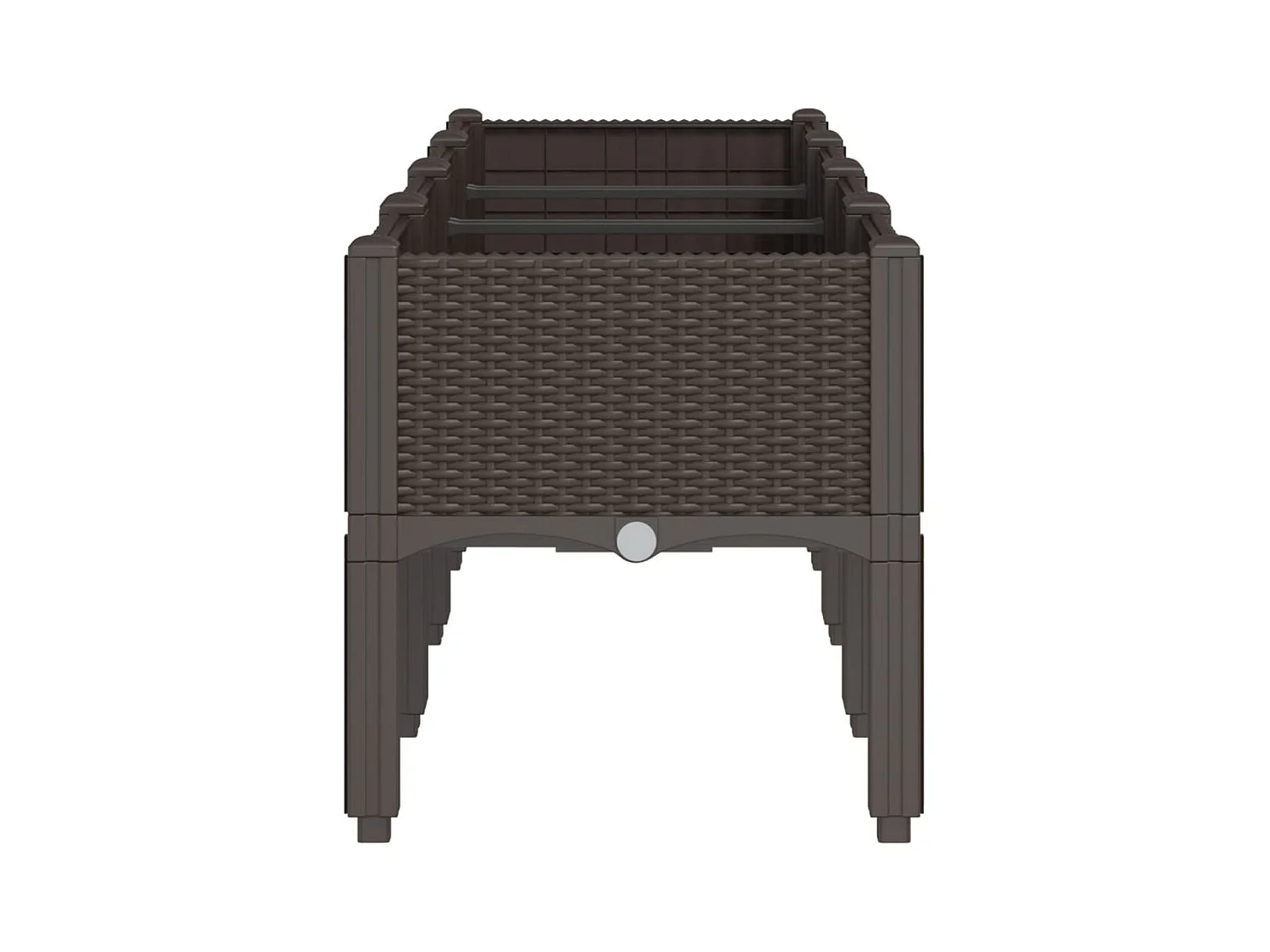 Vaso/floreira de jardim c/ pernas 160x40x42 cm PP castanho