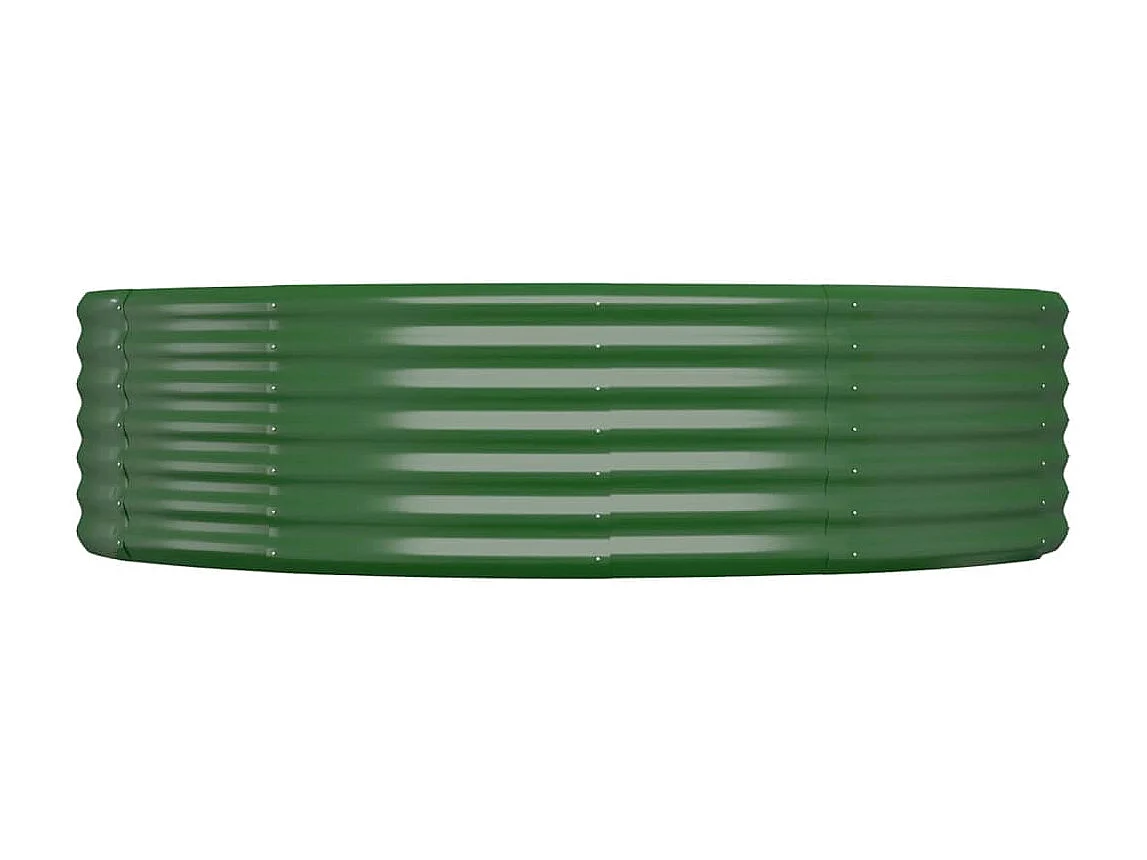 Jardinera arriate acero recubrimiento polvo verde 214x140x36 cm
