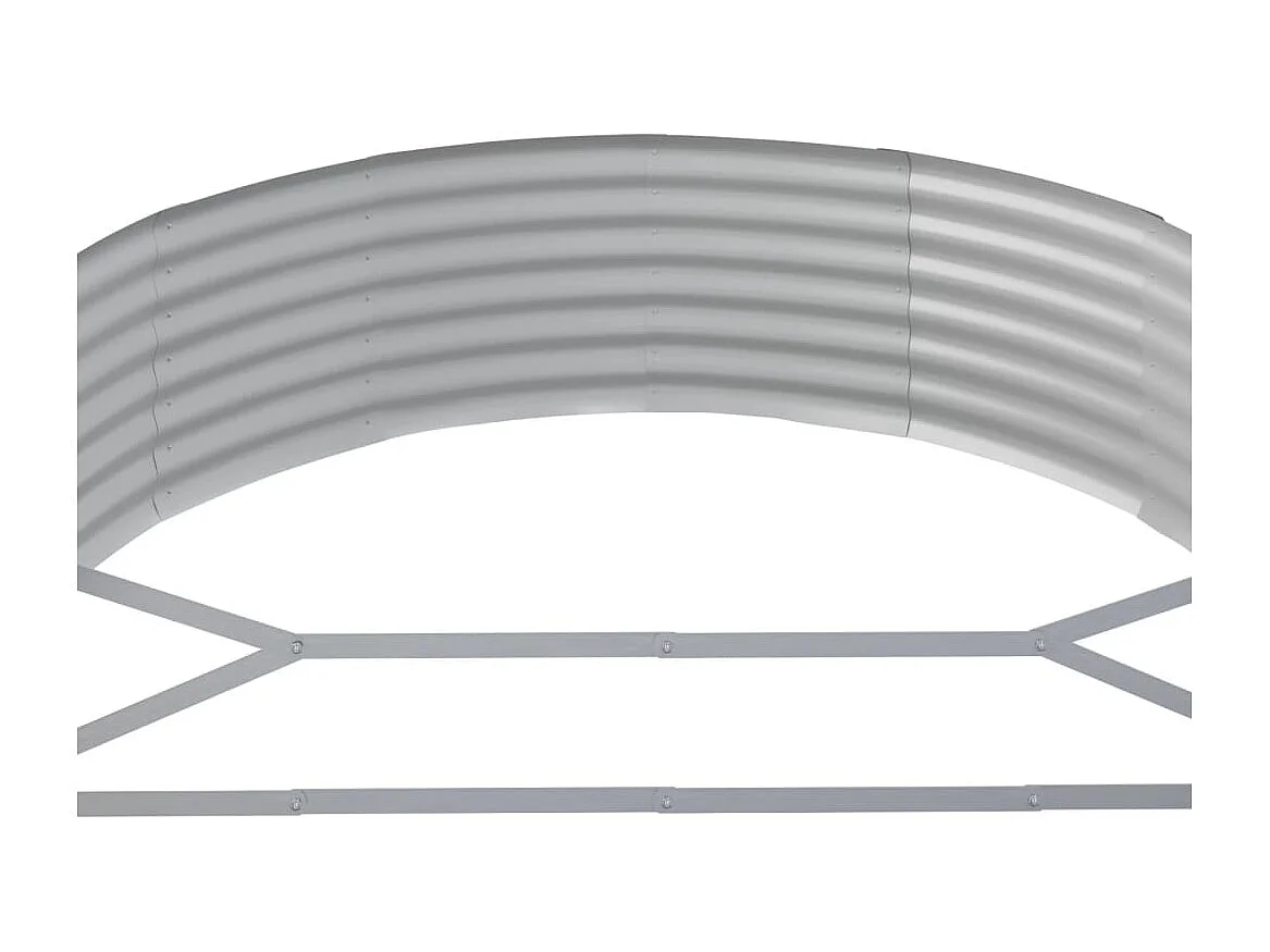 Jardinera arriate acero recubrimiento polvo verde 214x140x36 cm