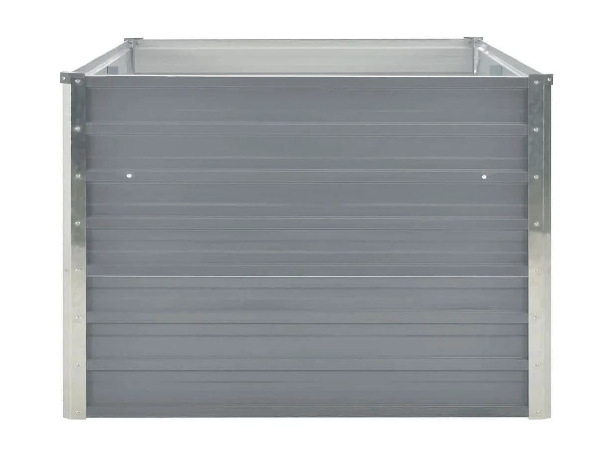 Jardinera elevada de acero galvanizado gris 160x80x45 cm