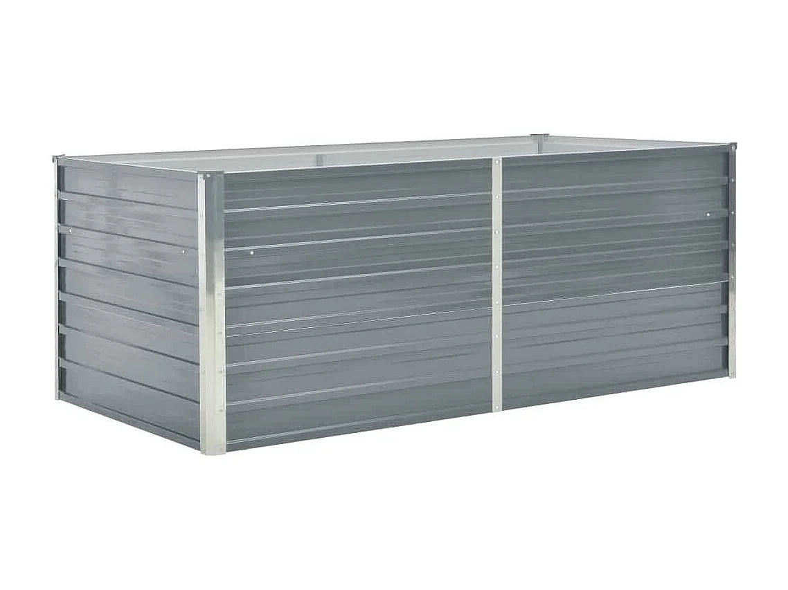 Jardinière 160 x 80 x 45 cm Acier galvanisé Gris