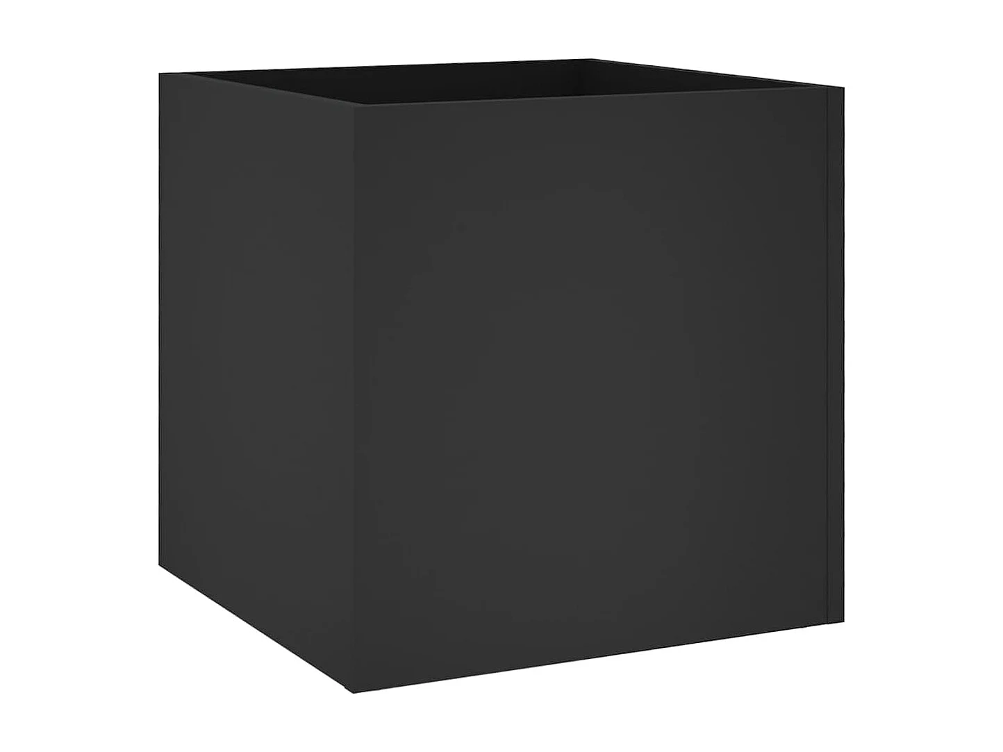 Jardinera de madera contrachapada negra 40x40x40 cm