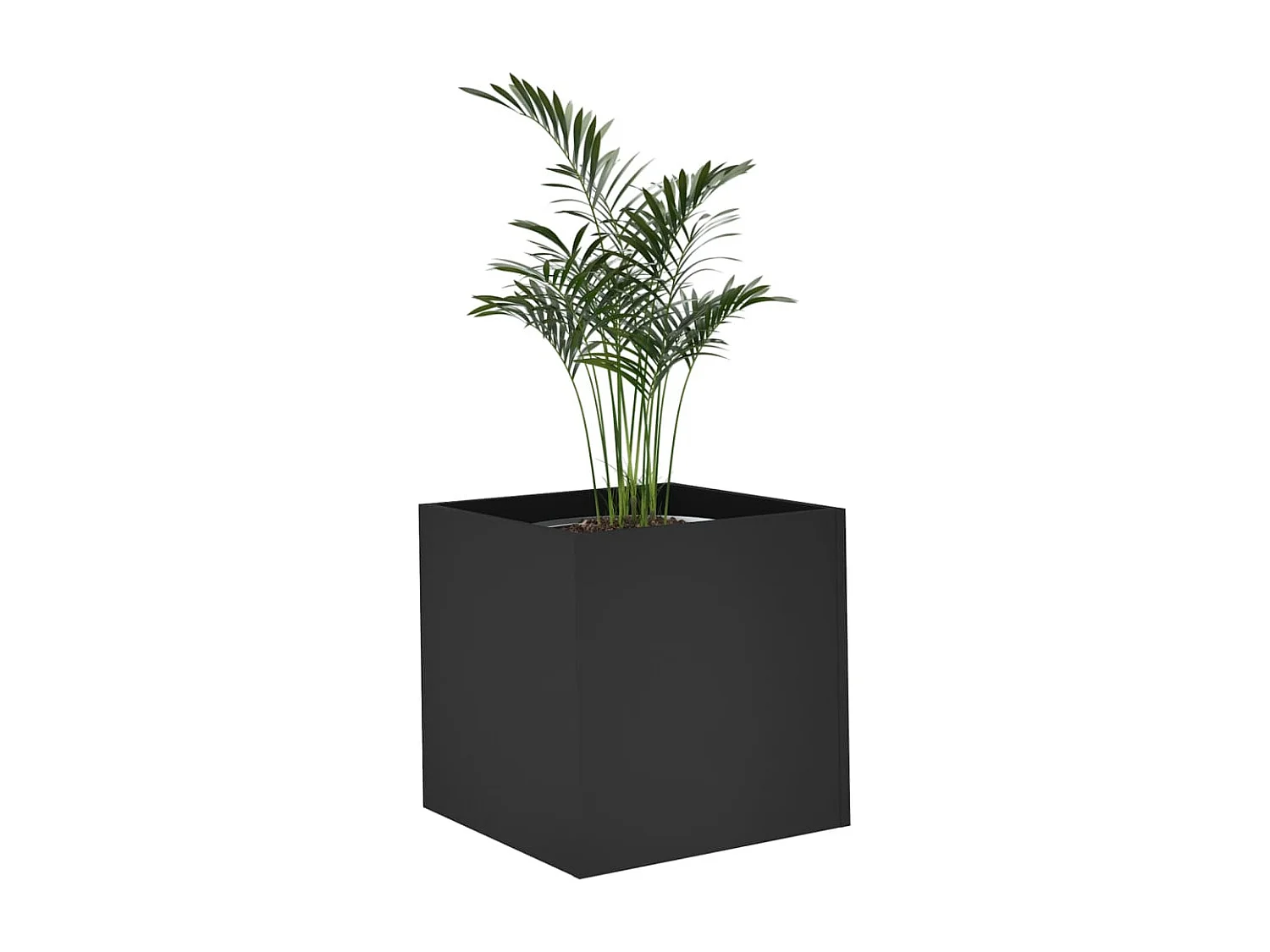 Jardinera de madera contrachapada negra 40x40x40 cm