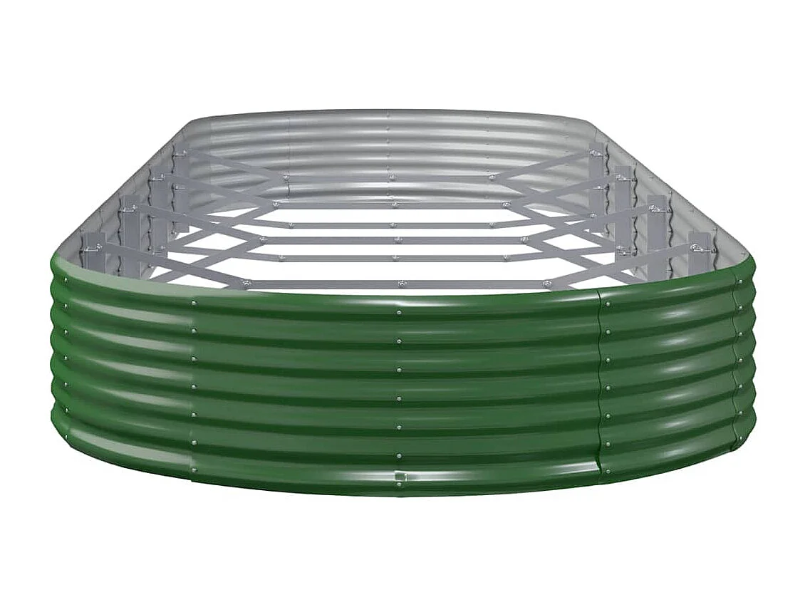 Jardinera arriate acero recubrimiento polvo verde 450x140x36 cm