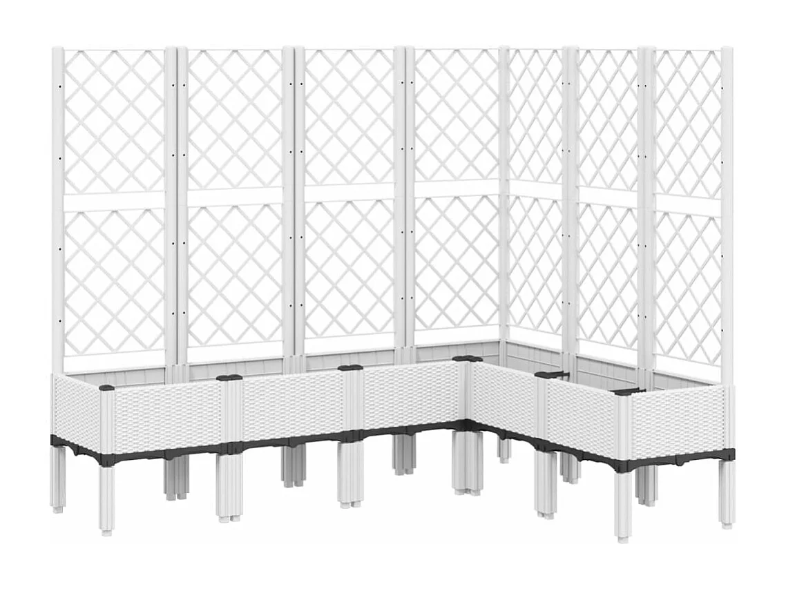 Jardinière avec treillis blanc 160x120x142 cm PP