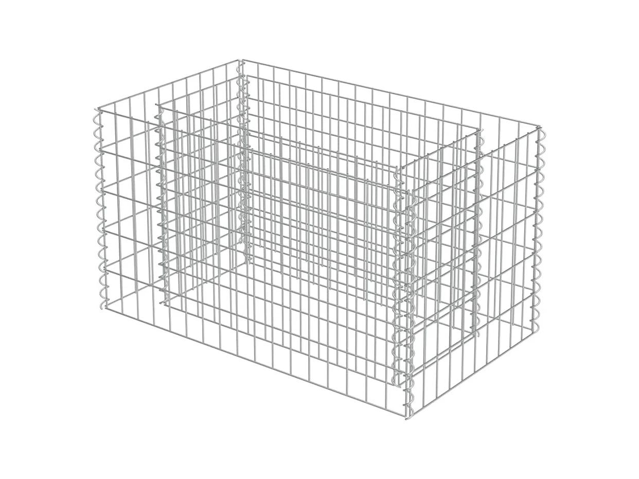 Lit surélevé à gabion Acier galvanisé 90x50x50 cm