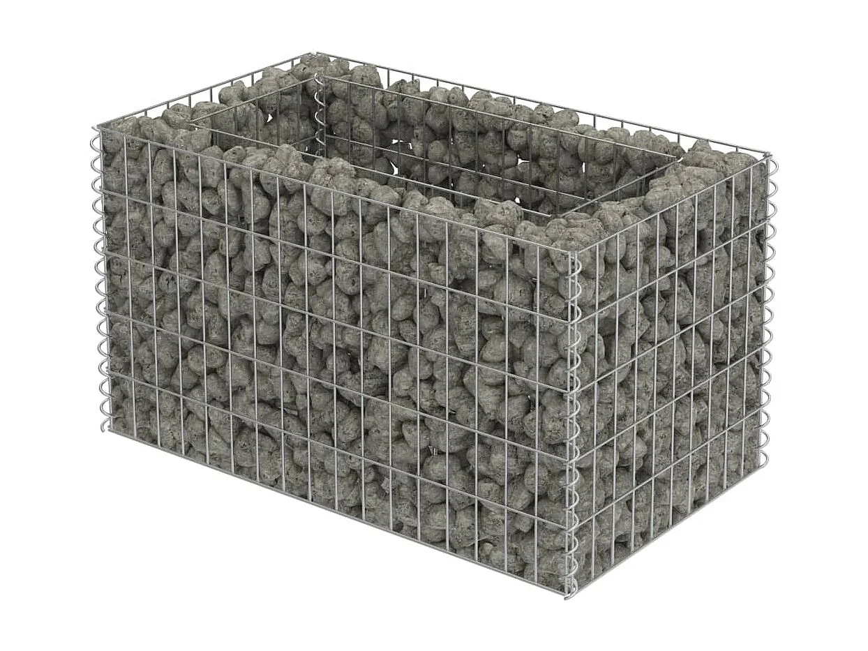 Lit surélevé à gabion Acier galvanisé 90x50x50 cm