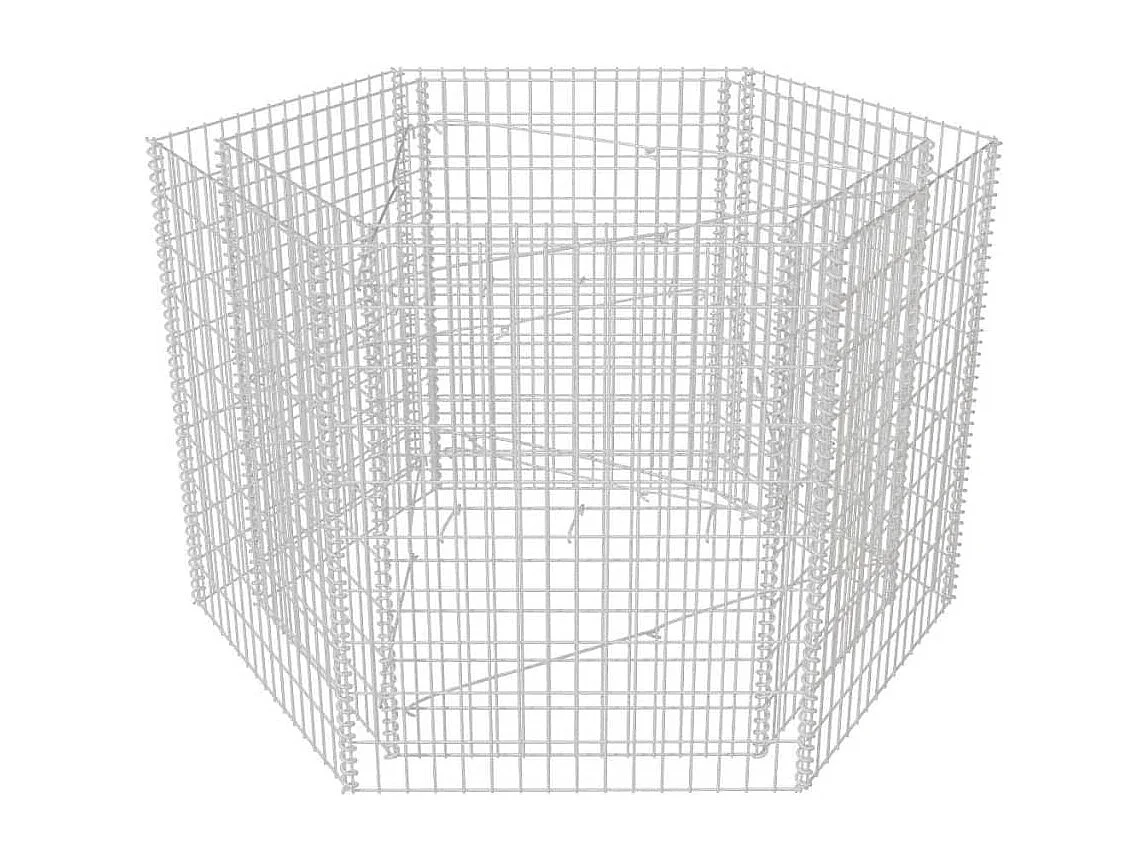 Lit surélevé à gabion hexagonale 160x140x100 cm