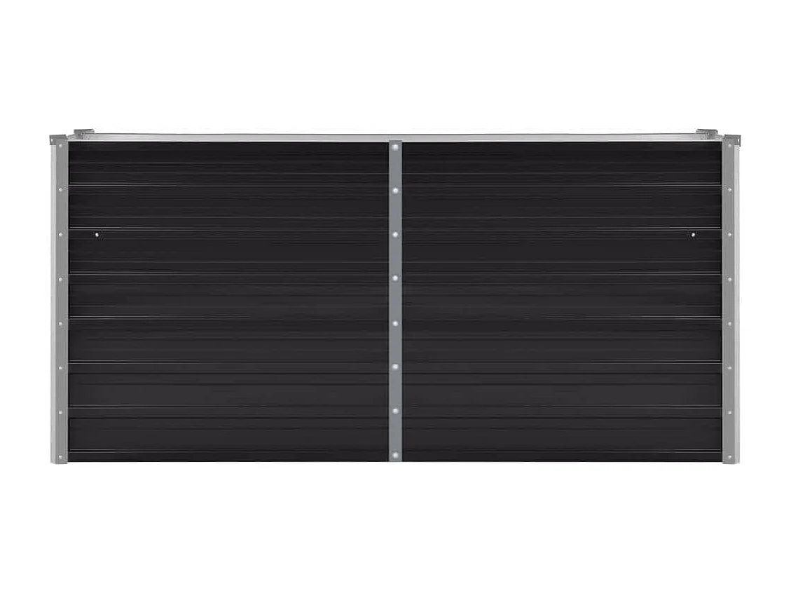 Arriate de acero galvanizado gris antracita 160x40x77 cm