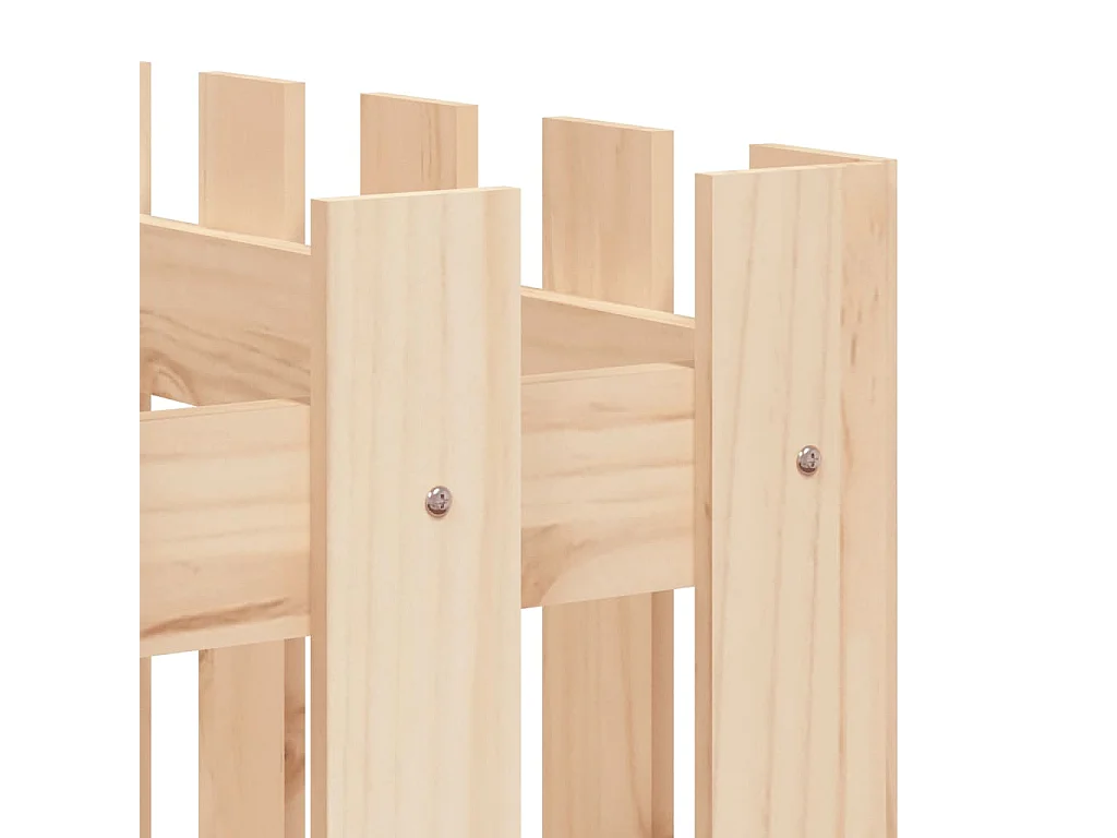 Arriate elevado jardín con valla madera maciza pino 150x50x70cm