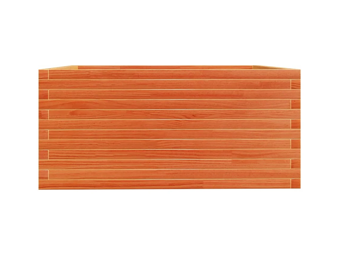 Jardinière cire marron 100x100x49,5 cm bois de pin massif