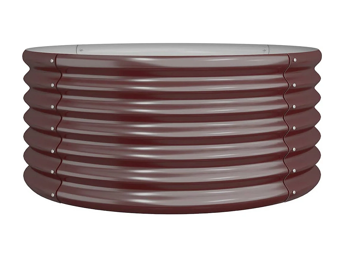 Jardinera de acero con recubrimiento polvo marrón 80x80x36 cm