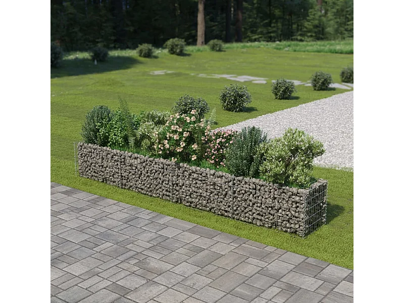 Lit surélevé à gabion Acier galvanisé 360x50x50 cm