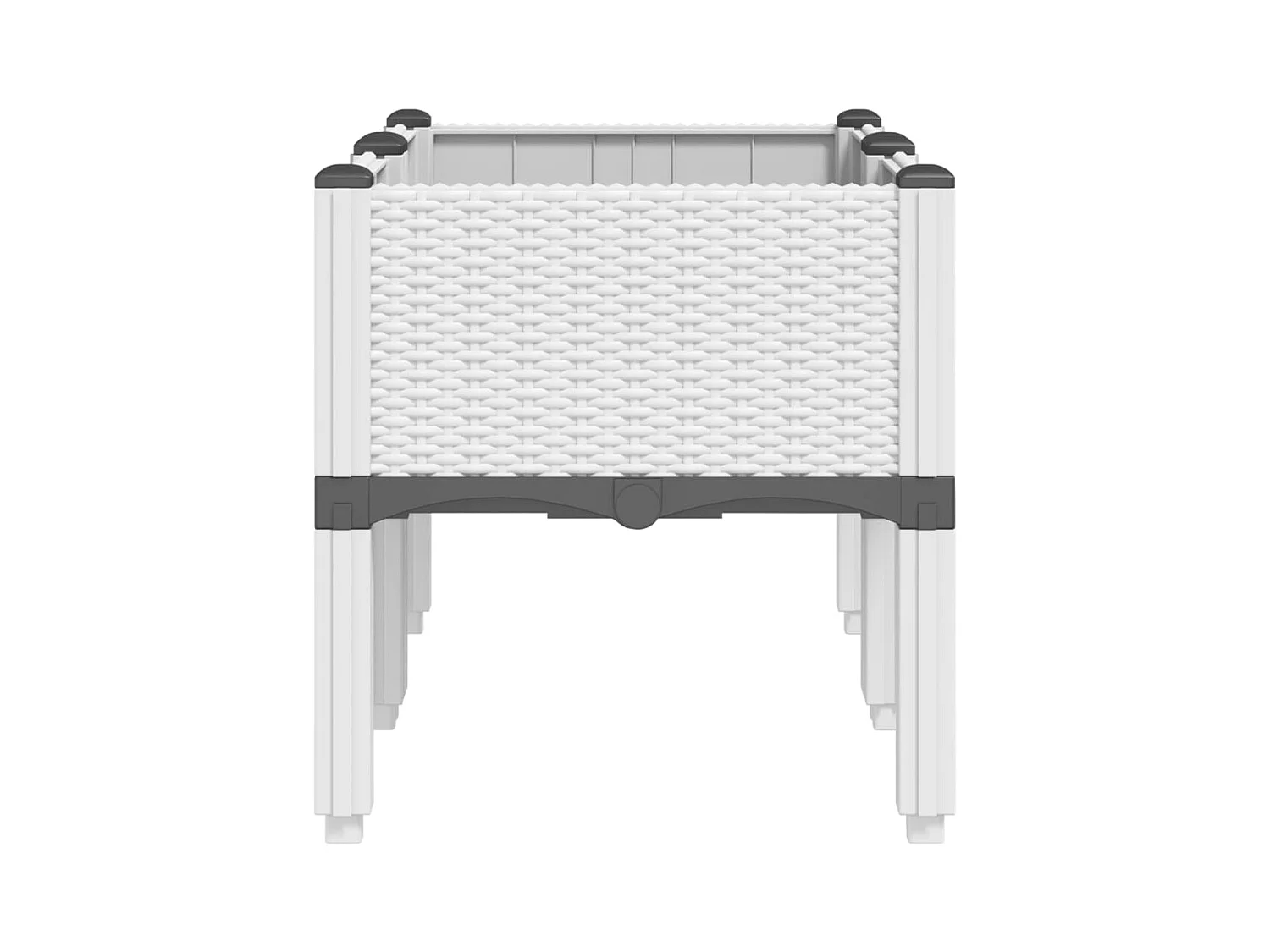Jardinera con patas PP blanco 80x40x42 cm