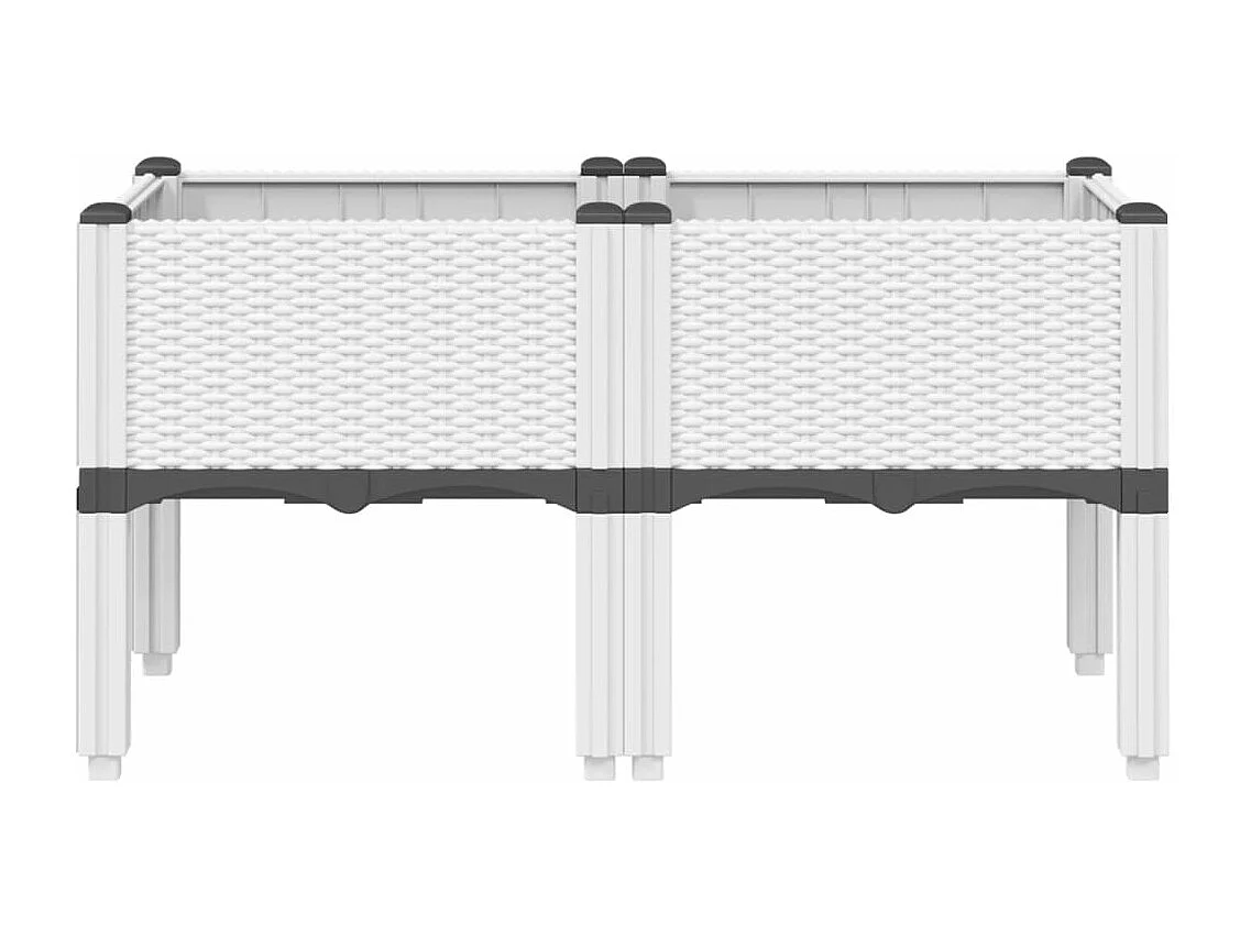 Jardinera con patas PP blanco 80x40x42 cm