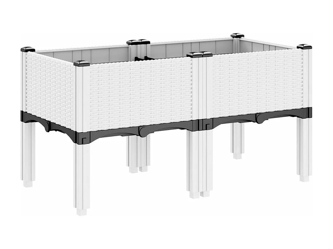 Jardinera con patas PP blanco 80x40x42 cm