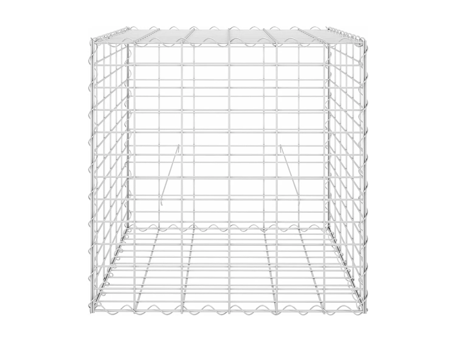 Lit surélevé cube à gabion Fil d'acier 60x60x60 cm