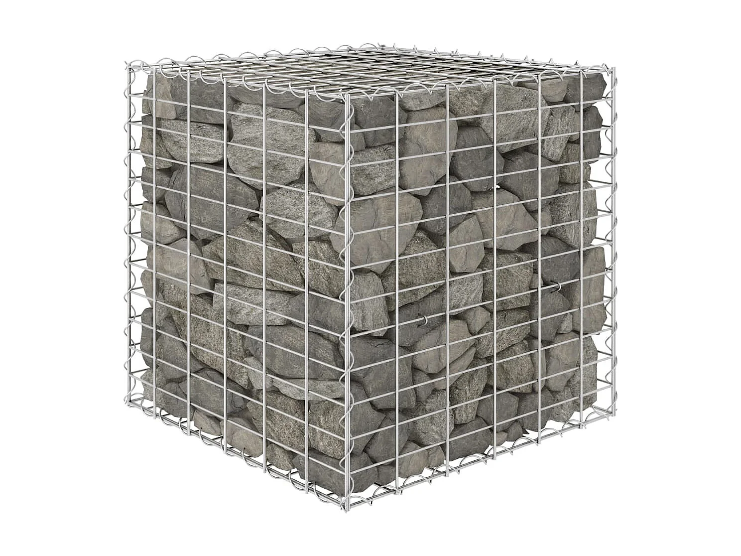 Lit surélevé cube à gabion Fil d'acier 60x60x60 cm