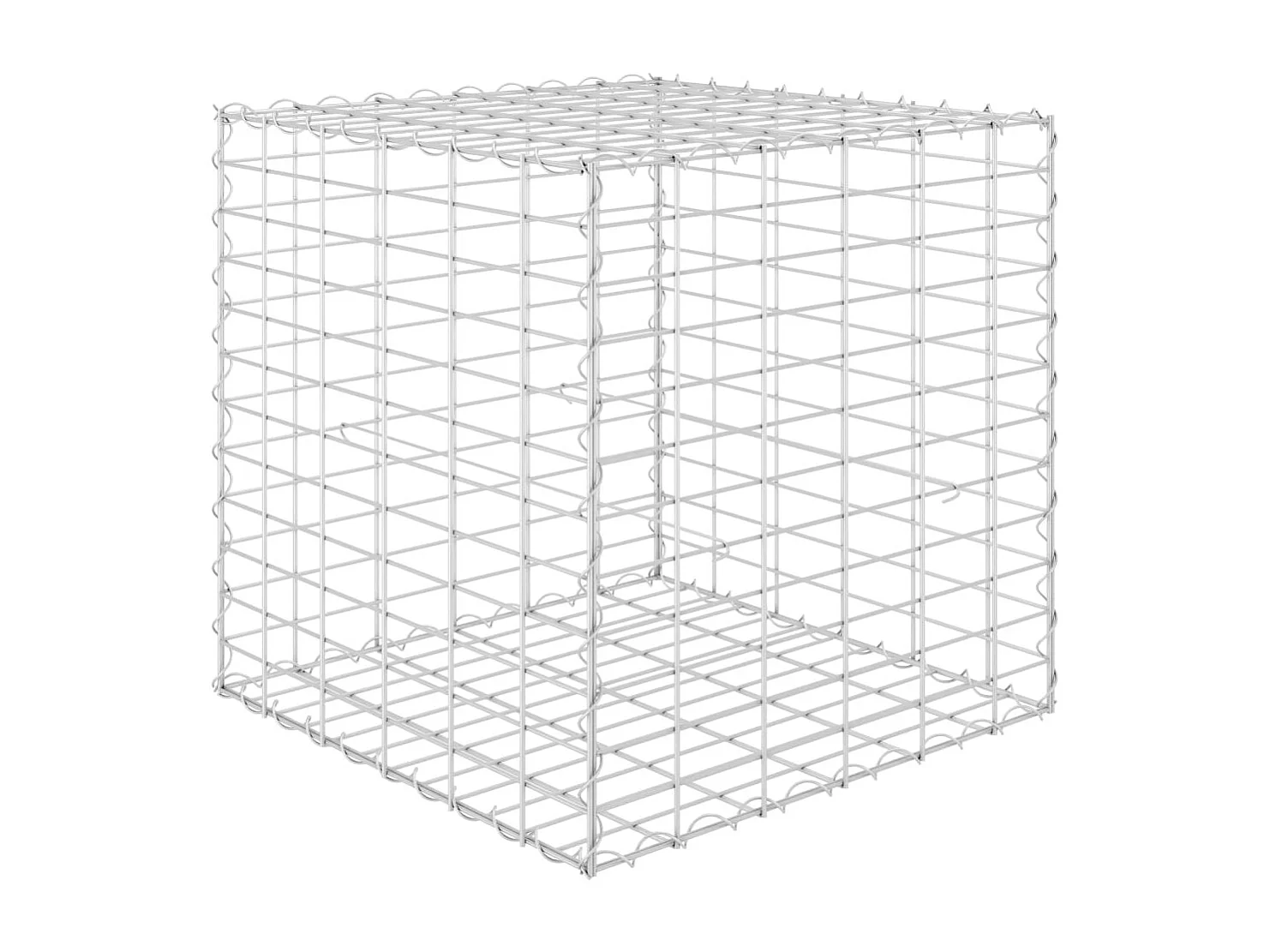 Lit surélevé cube à gabion Fil d'acier 60x60x60 cm
