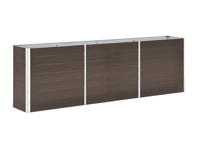Canteiro elevado de jardim aço galvanizado 240x40x77cm castanho