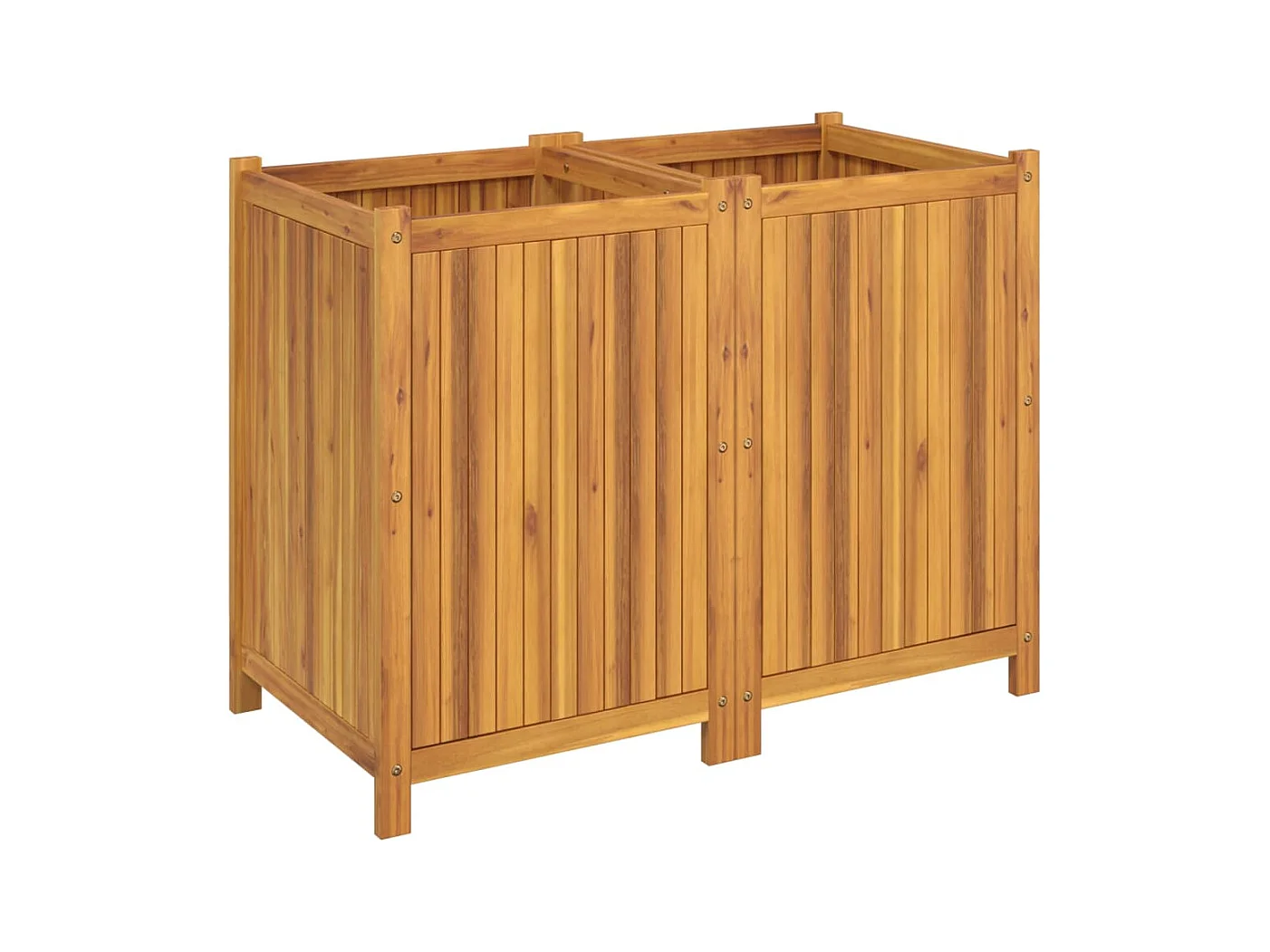 Jardinera con forro madera maciza de acacia 100x50x75 cm