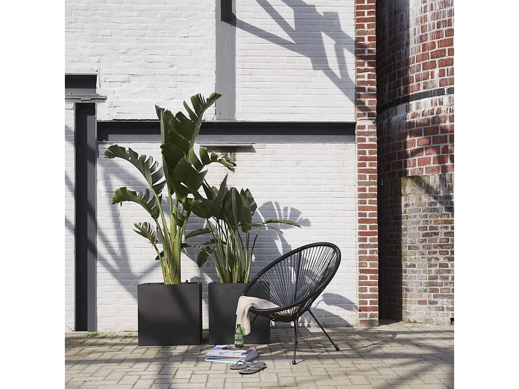 Jardinière Urban Smooth Carrée 40 x 40 x 40 cm Noir KBL903