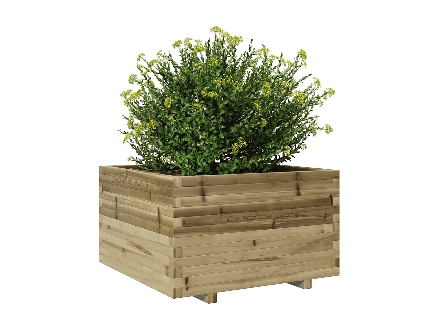 Vaso/floreira de jardim 80x80x49,5 cm madeira pinho impregnada