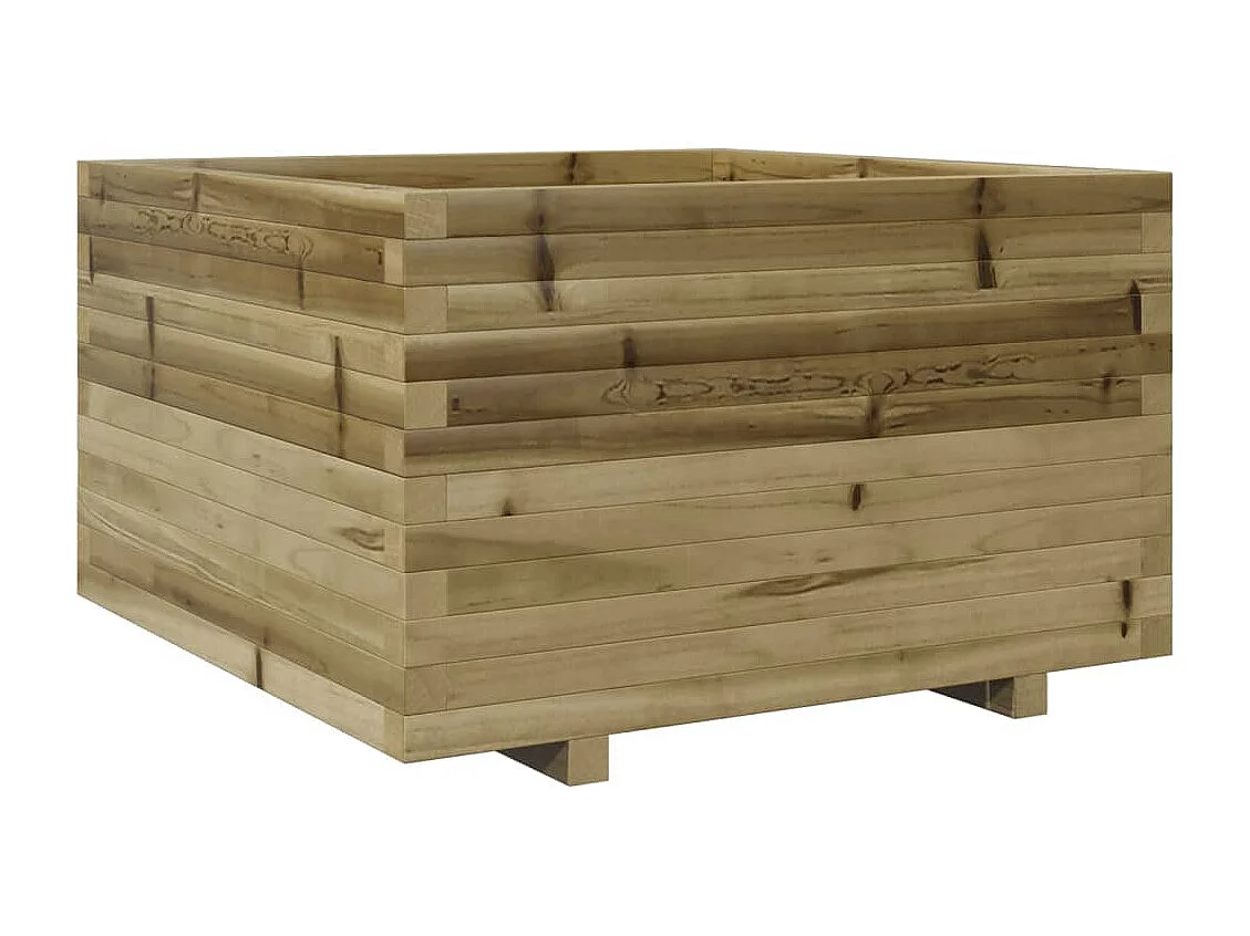 Vaso/floreira de jardim 80x80x49,5 cm madeira pinho impregnada