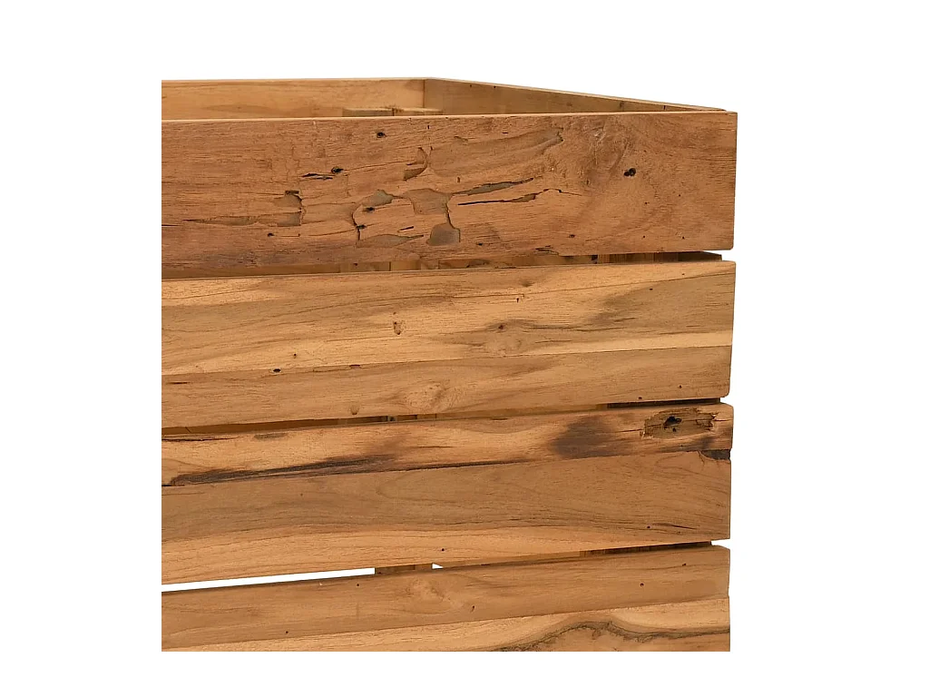 Lit surélevé 100x40x38 cm Bois massif de teck et acier