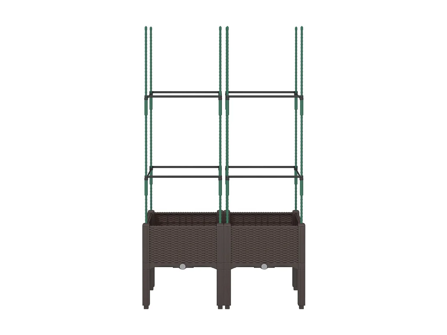 Vaso/floreira de jardim c/ treliça 80x40x142,5 cm PP castanho