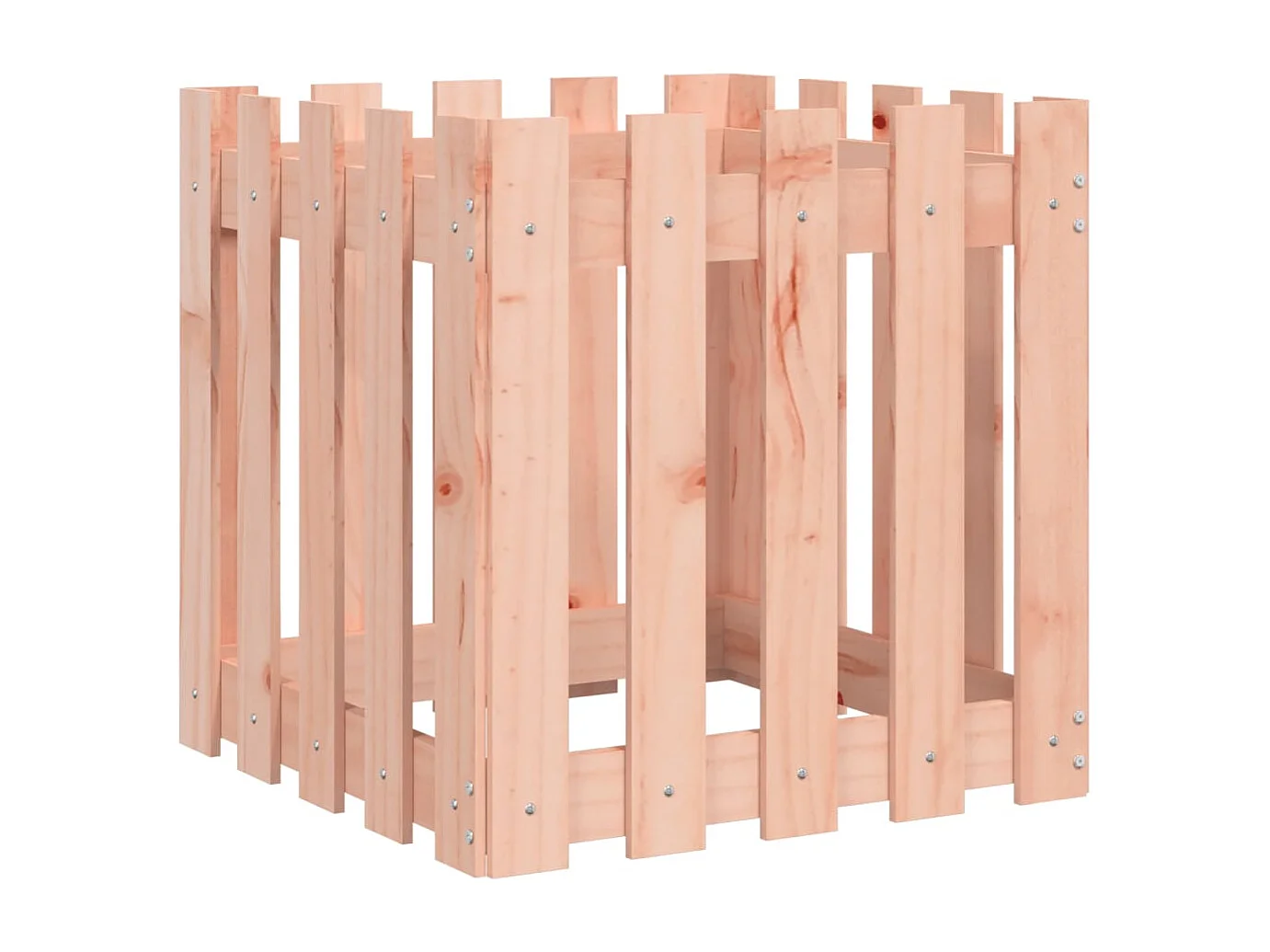 Jardinera con diseño de valla madera maciza Douglas 50x50x50 cm