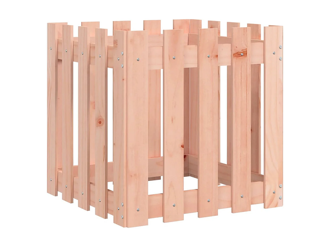 Jardinera con diseño de valla madera maciza Douglas 50x50x50 cm