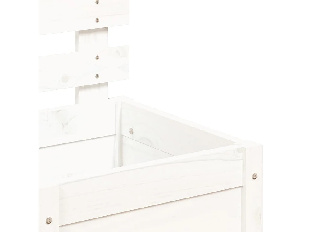 Jardinière avec support blanc 39x39,5x114 cm bois de pin massif