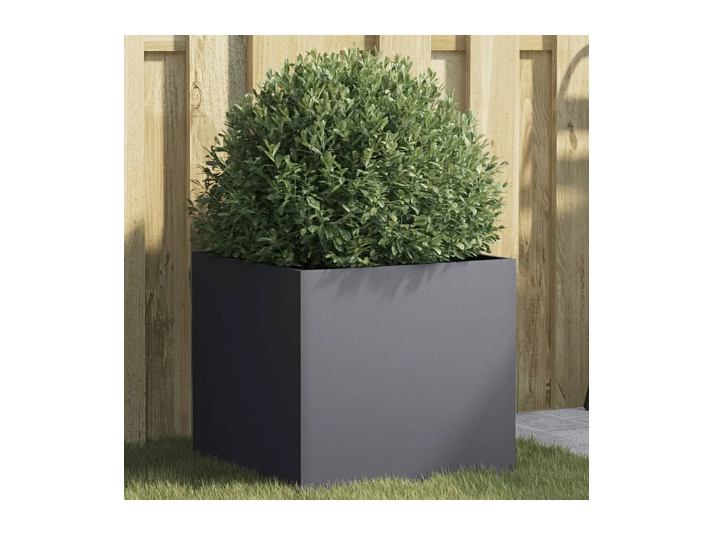 Jardinera de acero laminado en frío antracita 42x40x39 cm