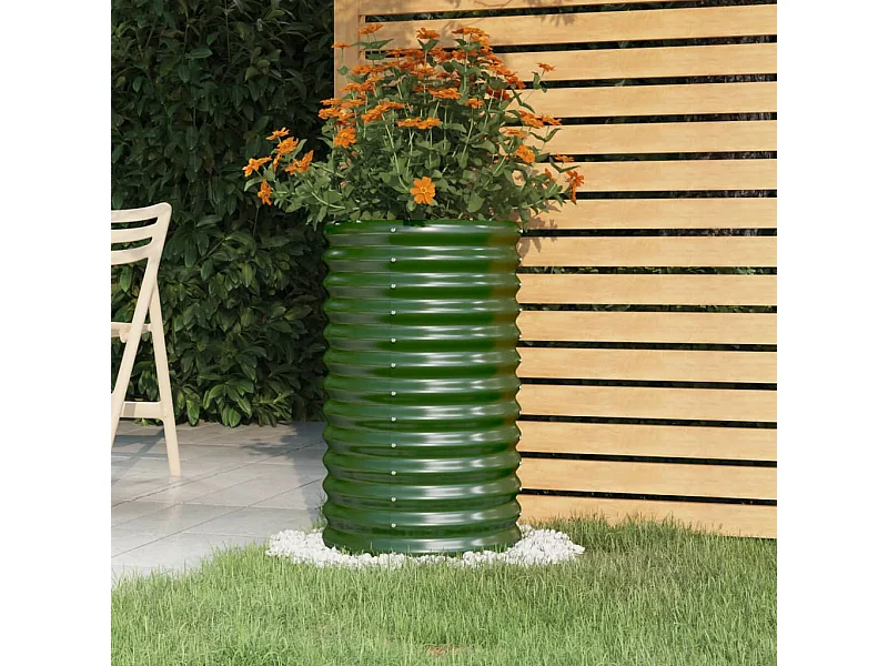 Jardinière de jardin Acier enduit de poudre 40x40x68 cm Vert