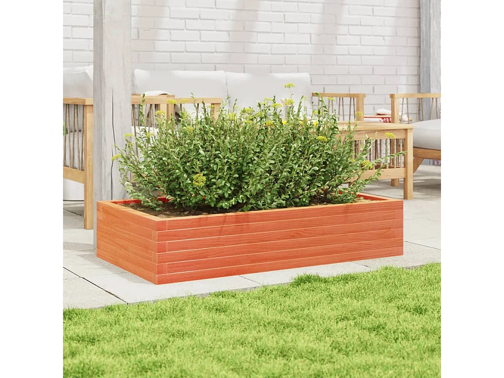 Vaso/floreira de jardim 110x60x23 cm pinho maciço castanho-mel