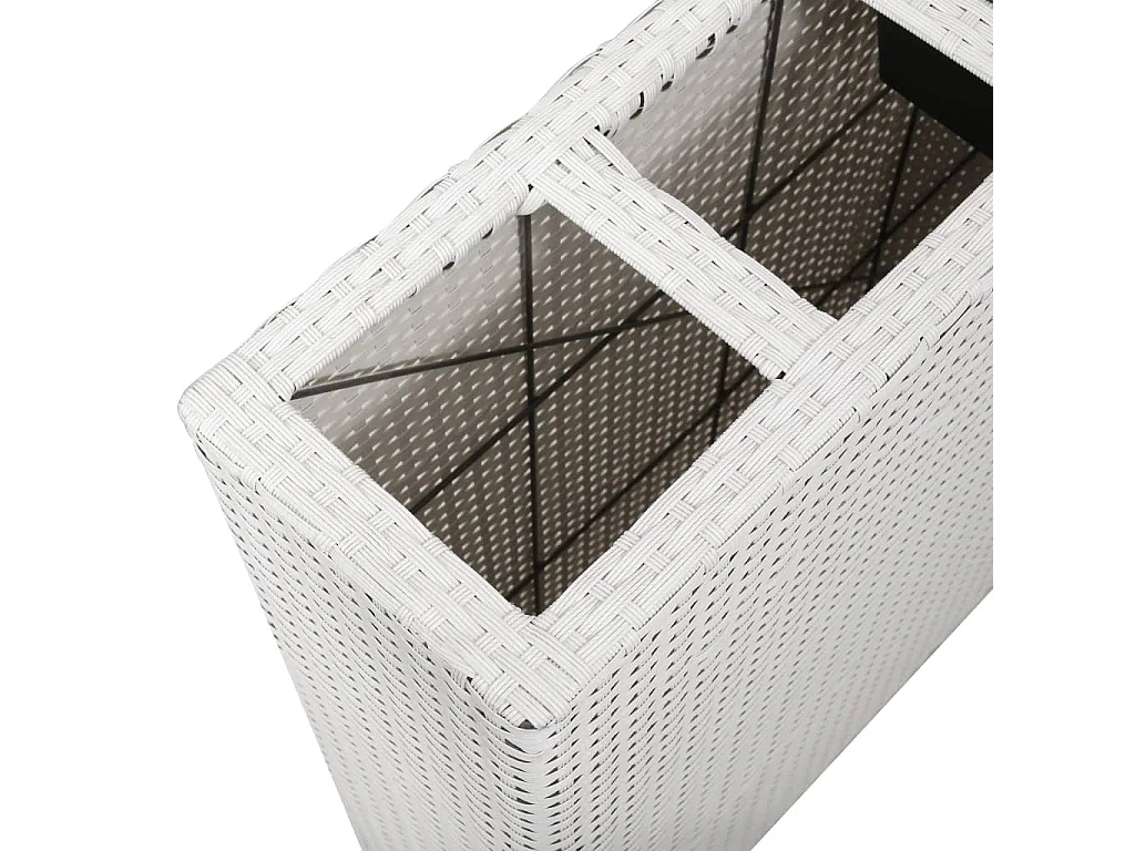 Arriate con 4 maceteros 2 unidades de ratán sintético blanco