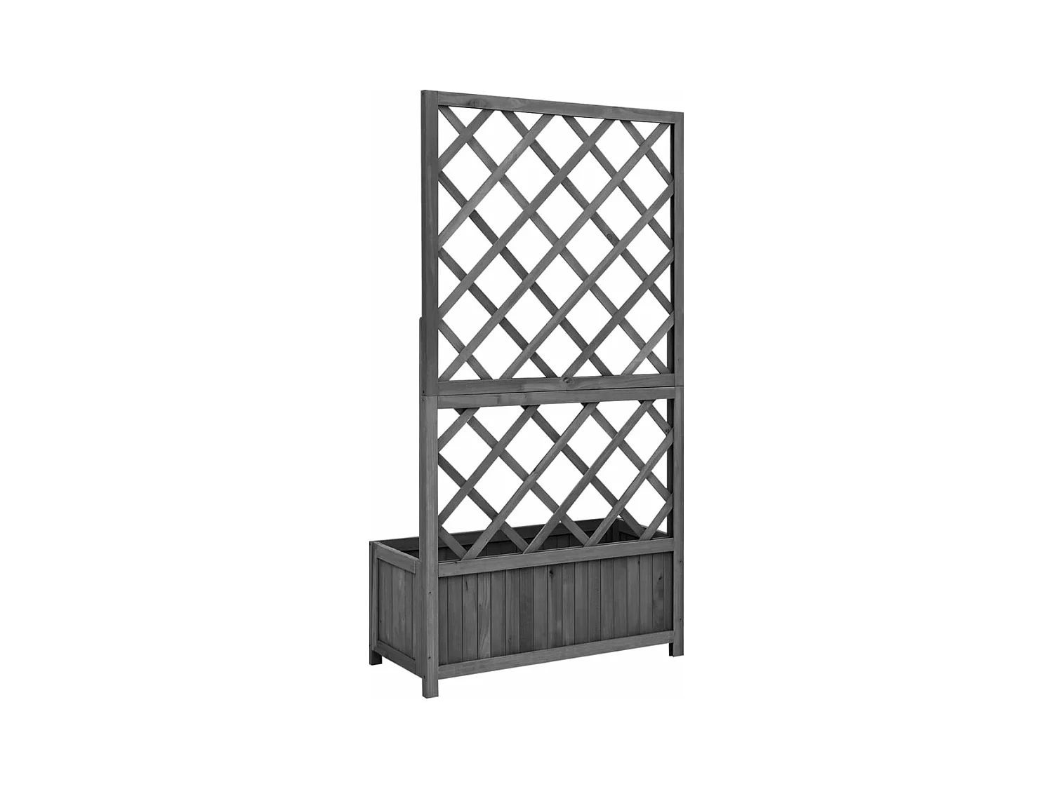 Jardinière à treillis jardin Noir 70x30x135 cm Bois de sapin