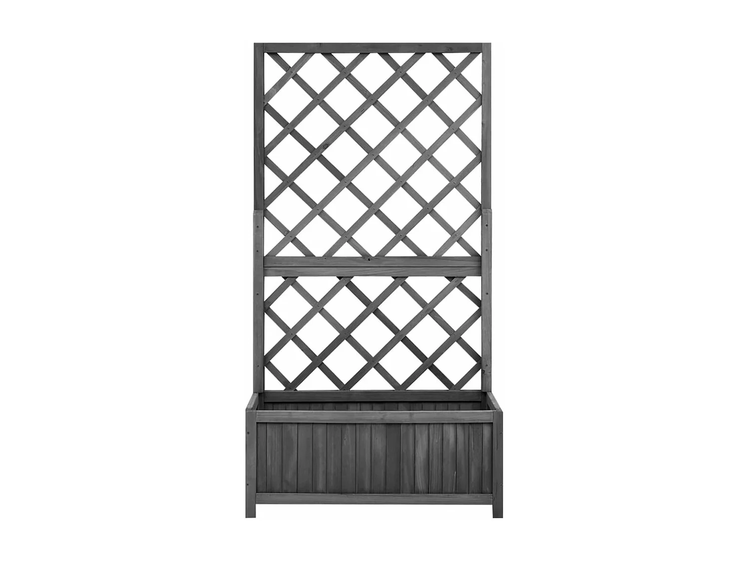 Jardinière à treillis jardin Noir 70x30x135 cm Bois de sapin