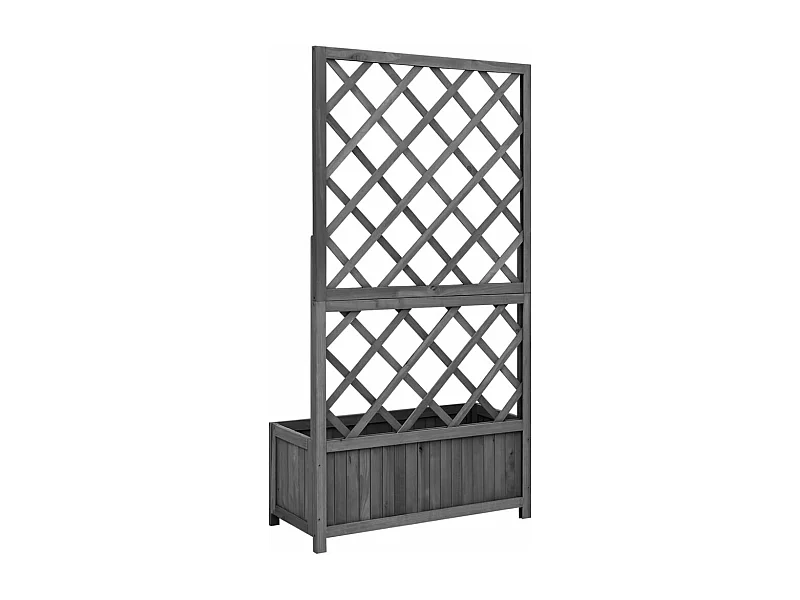 Jardinière à treillis jardin Noir 70x30x135 cm Bois de sapin