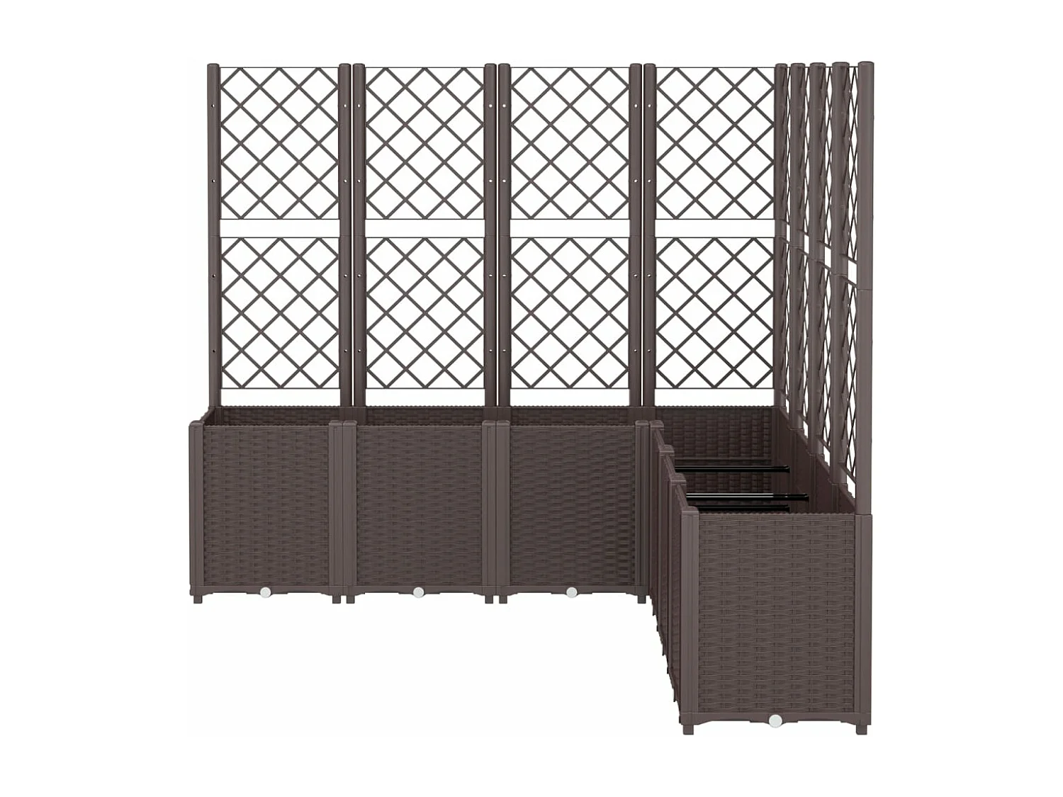 Jardinera con enrejado PP marrón 160x160x140 cm