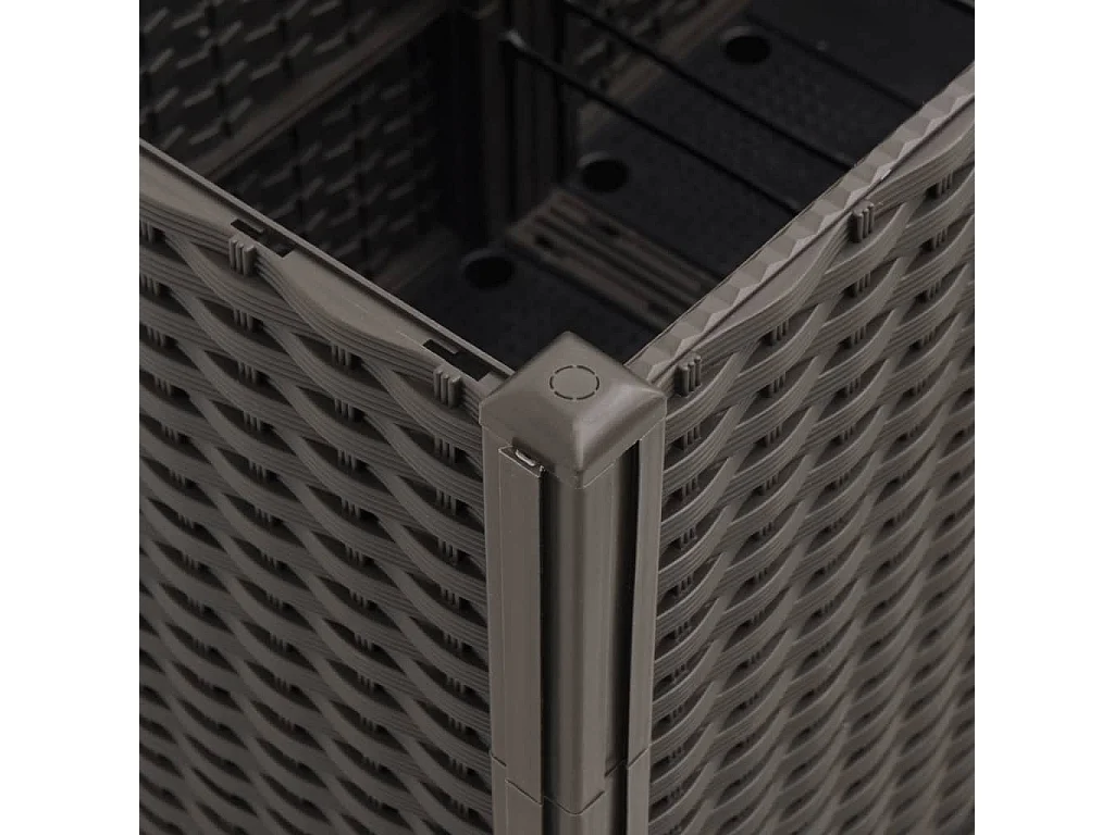 Jardinera con enrejado PP marrón 160x160x140 cm