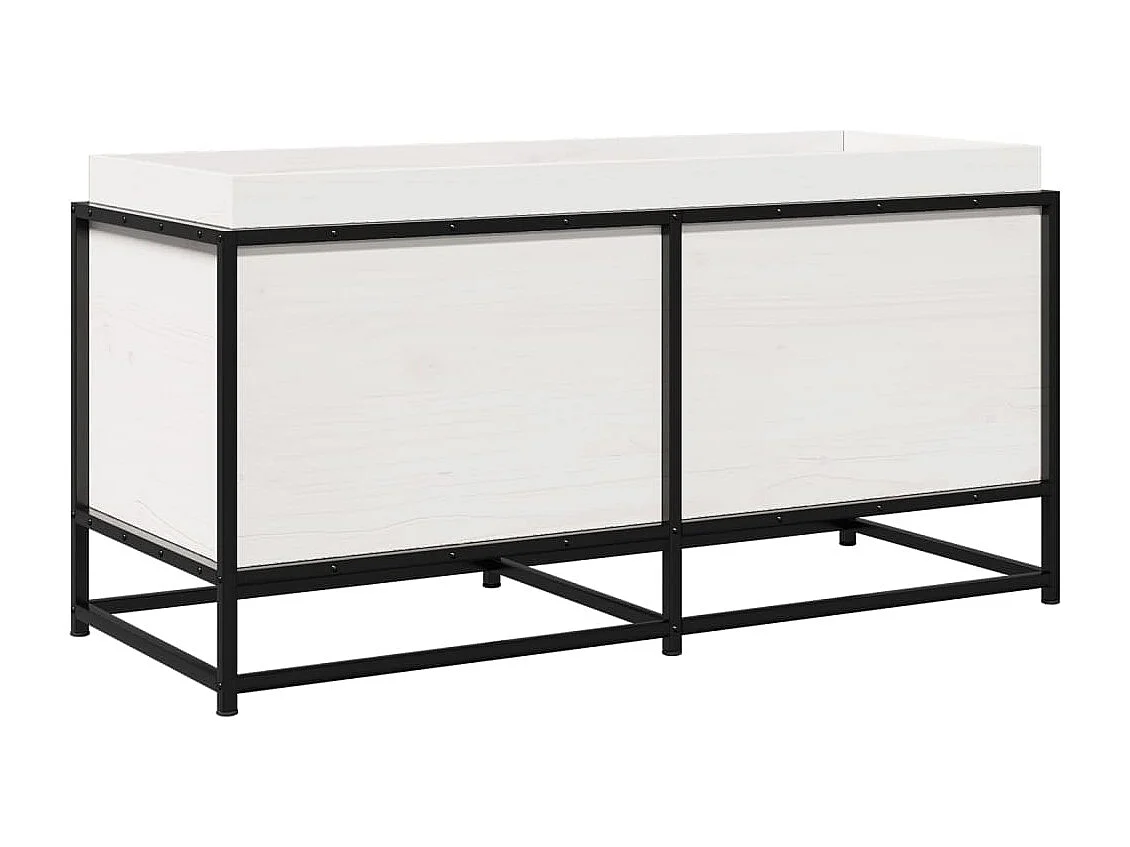 Vaso/floreira de jardim 100x40x50cm madeira pinho maciça branco