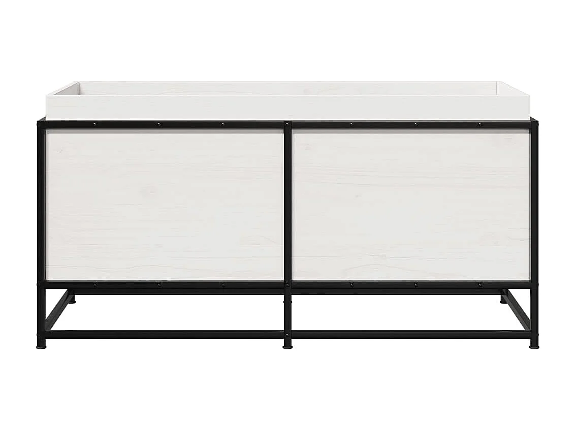 Vaso/floreira de jardim 100x40x50cm madeira pinho maciça branco