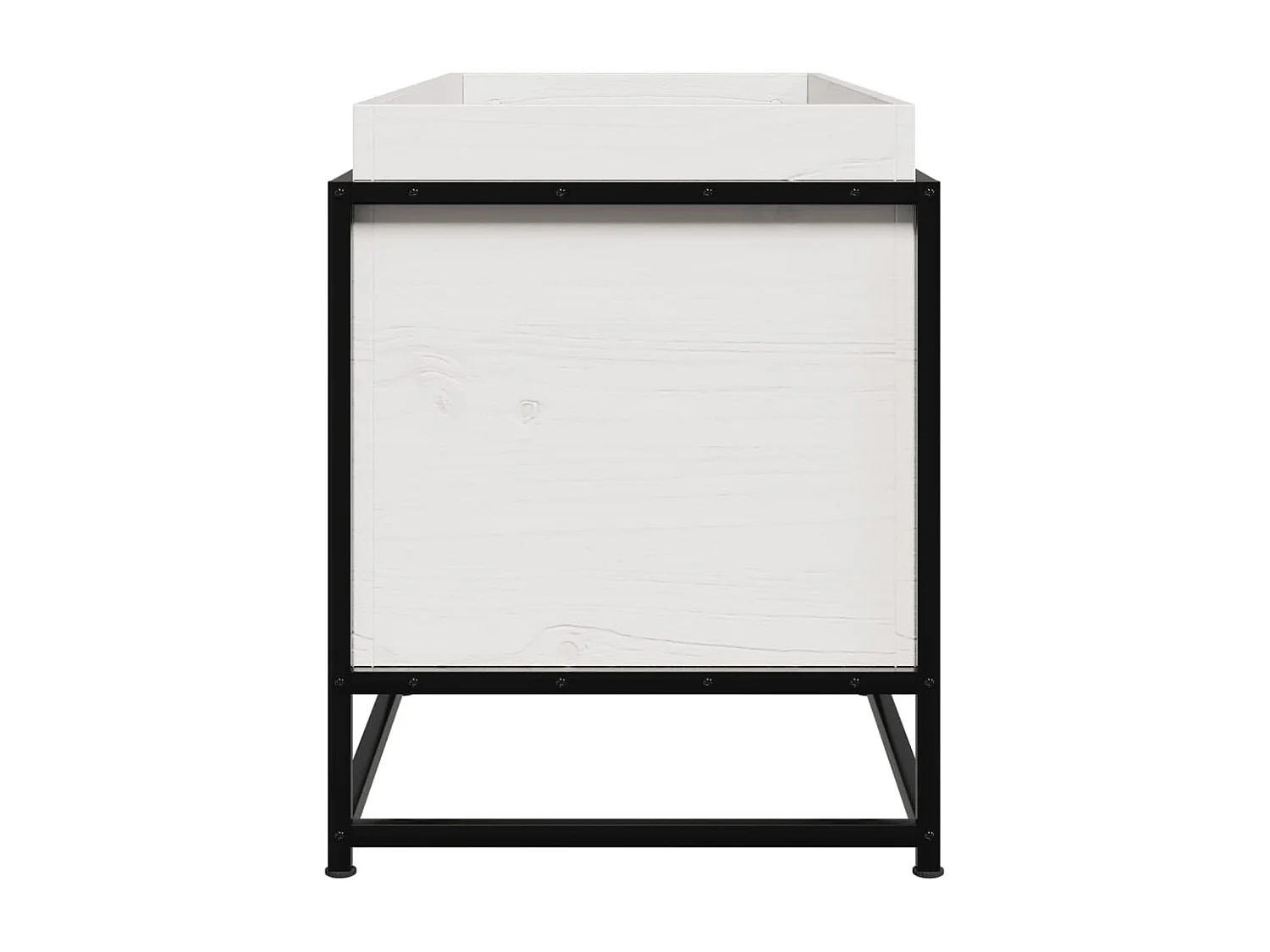 Vaso/floreira de jardim 100x40x50cm madeira pinho maciça branco