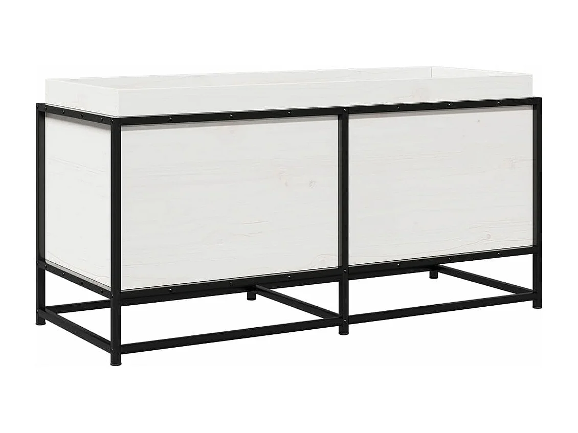 Vaso/floreira de jardim 100x40x50cm madeira pinho maciça branco