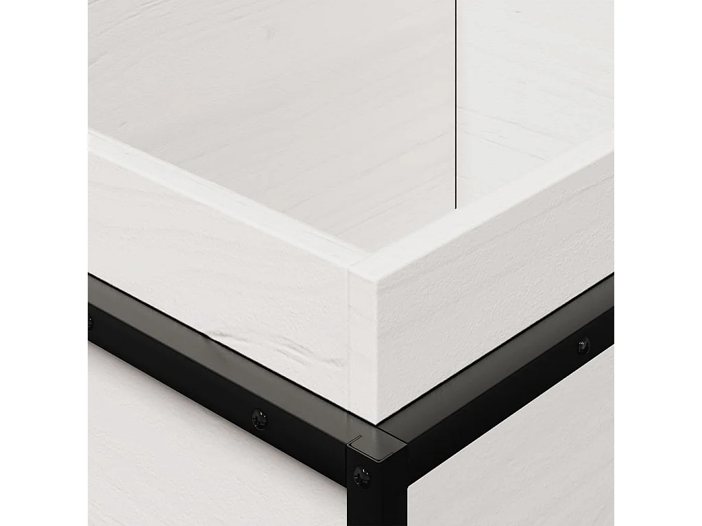 Vaso/floreira de jardim 100x40x50cm madeira pinho maciça branco