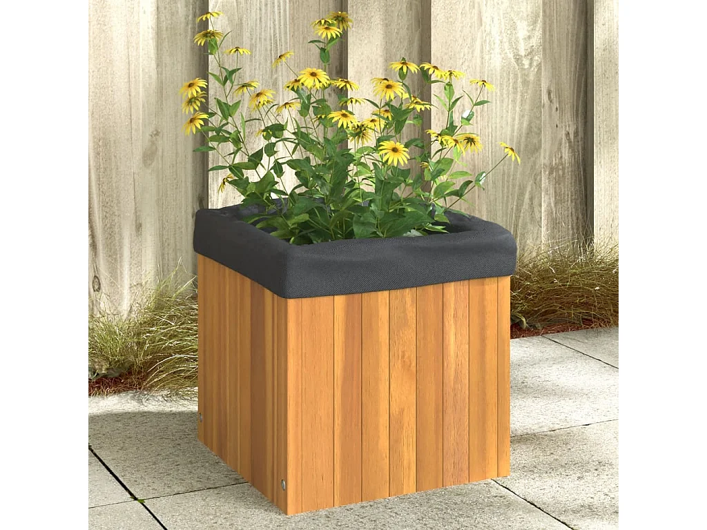 Jardinière 35x35x35 cm bois massif d'acacia