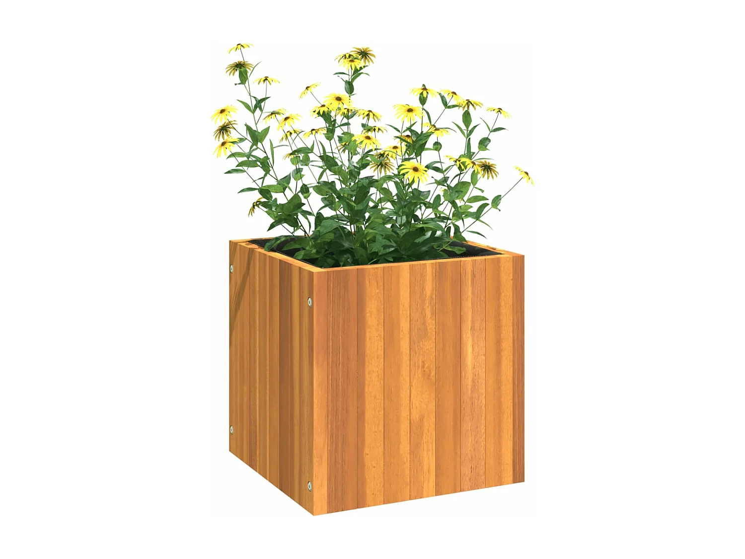 Jardinière 35x35x35 cm bois massif d'acacia